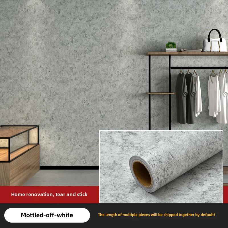 Industrial-Style Gray Micro Cement Self-Adhesive Waterproof Wallpaper for Bedroom or Clothing Store
