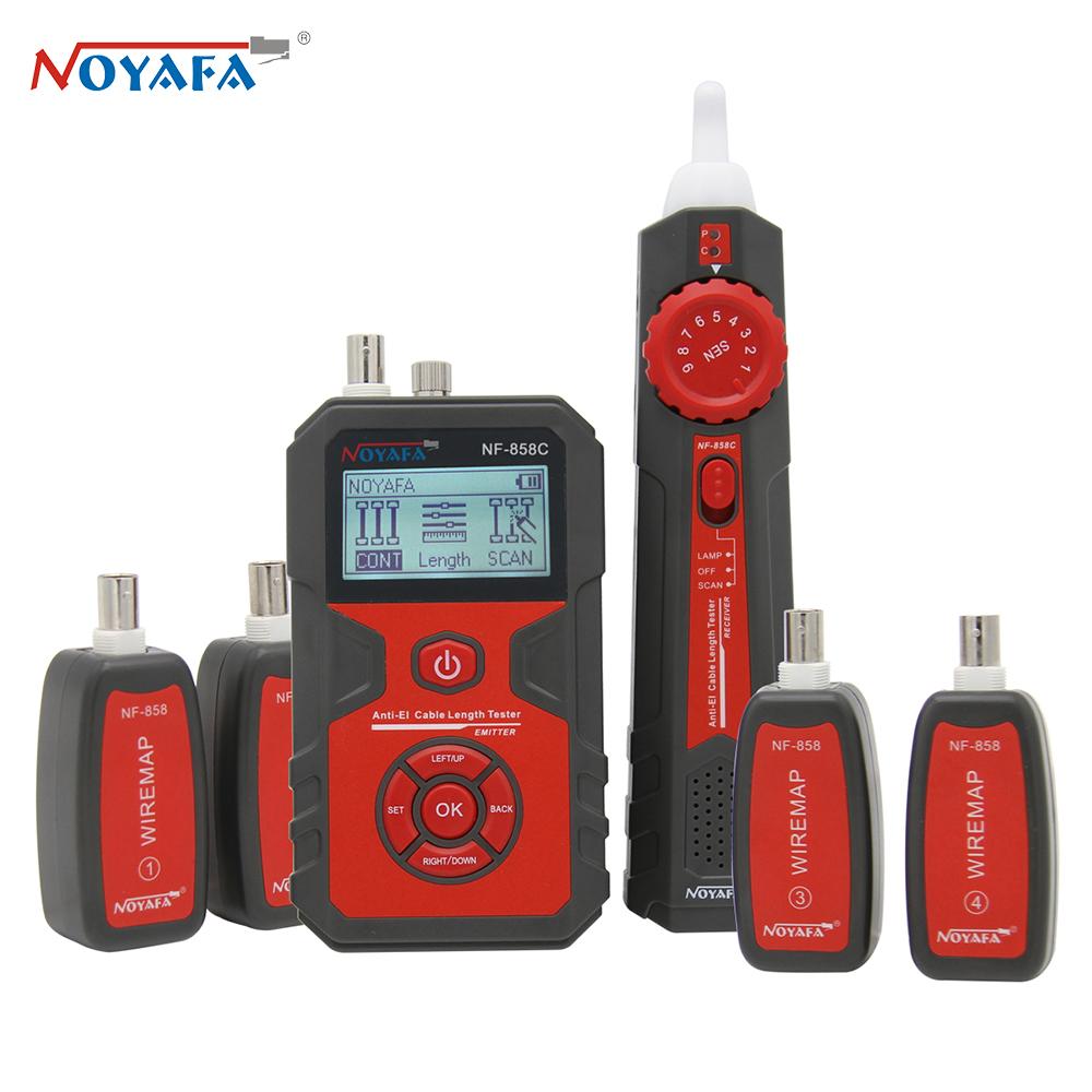 NOYAFA NF-858C Cable Tester Trace Line Locator LCD POE BNC Finder Port Blinking Red Light Test Measure Length Cable Tracker Network tools