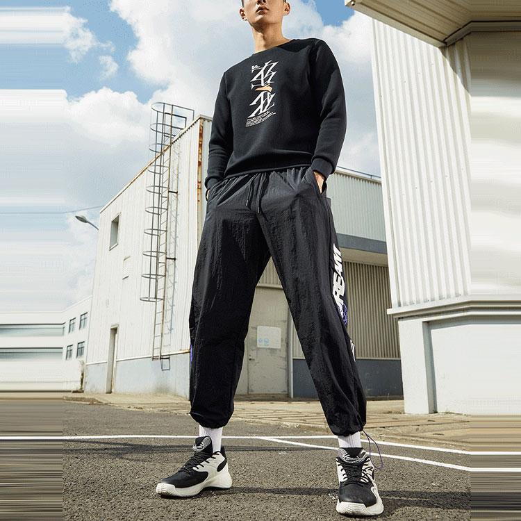 Anta Basketball Series Sports Long-Sleeve Pullover Sweatshirt Men Tops Black 152211734-3