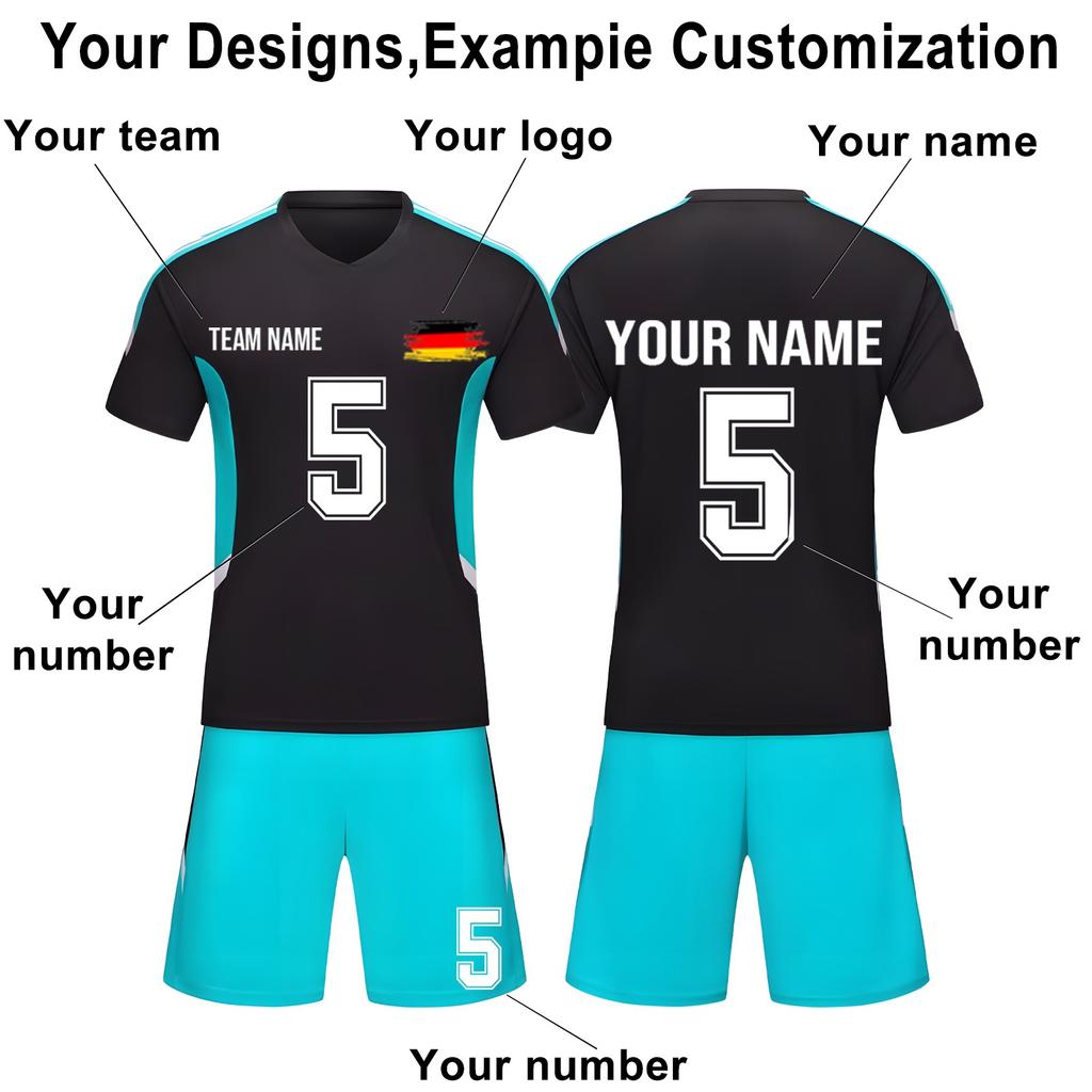 Personalised Shirts Kit Mens Girls With Name Number Custom Football Jerseys For Boys Training Suit