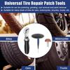24+3PCS Tire Patch Kit, 24PCS Tire Repair Patch Plug Tool (36/46 / 60 Mm)/ Patch Roller Tool/Repair Buffing Wheel/Hex Shank Drill Bit
