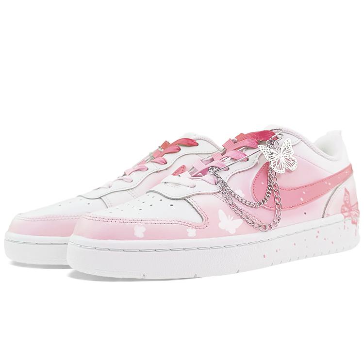 Nike Court Borough Low 2 Low top Skateboard Shoes GS Pink BQ5448-100(Team40-GS)