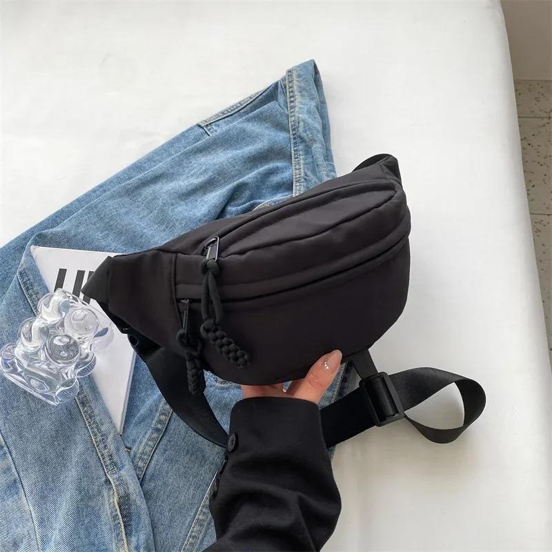 Chest Bags Banana Bag for Women Crossbody Waist Pack Canvas Running Waist Bag Casual Shopping Pack Half Moon Belt Large Capacity