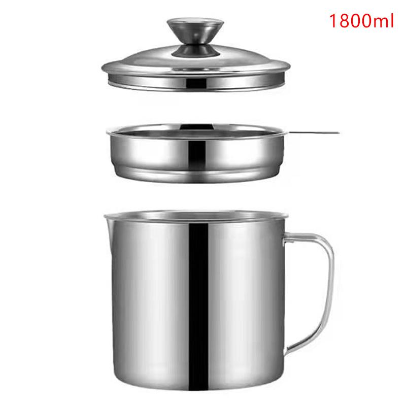 Contenitore per filtro dell'olio in acciaio inox, contenitore per strutto, contenitore di grande capacità, contenitore per utensili da cucina, filtro per olio