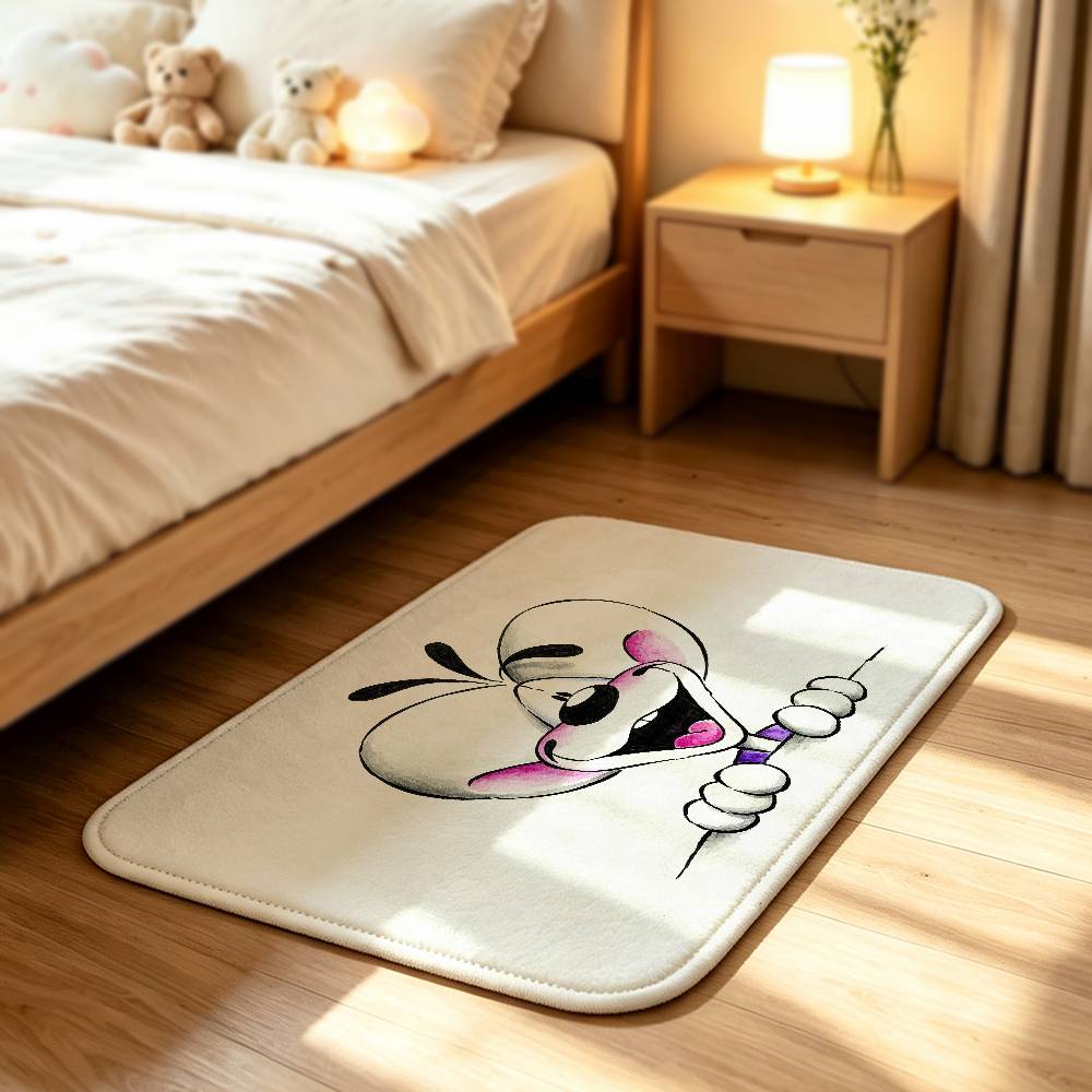 Cute Cartoon D-Diddl Mouse Short Plush Rug Carpet mat Machine Washable Soft Comfortable Anti‑Slip Floor Mat Home Decor
