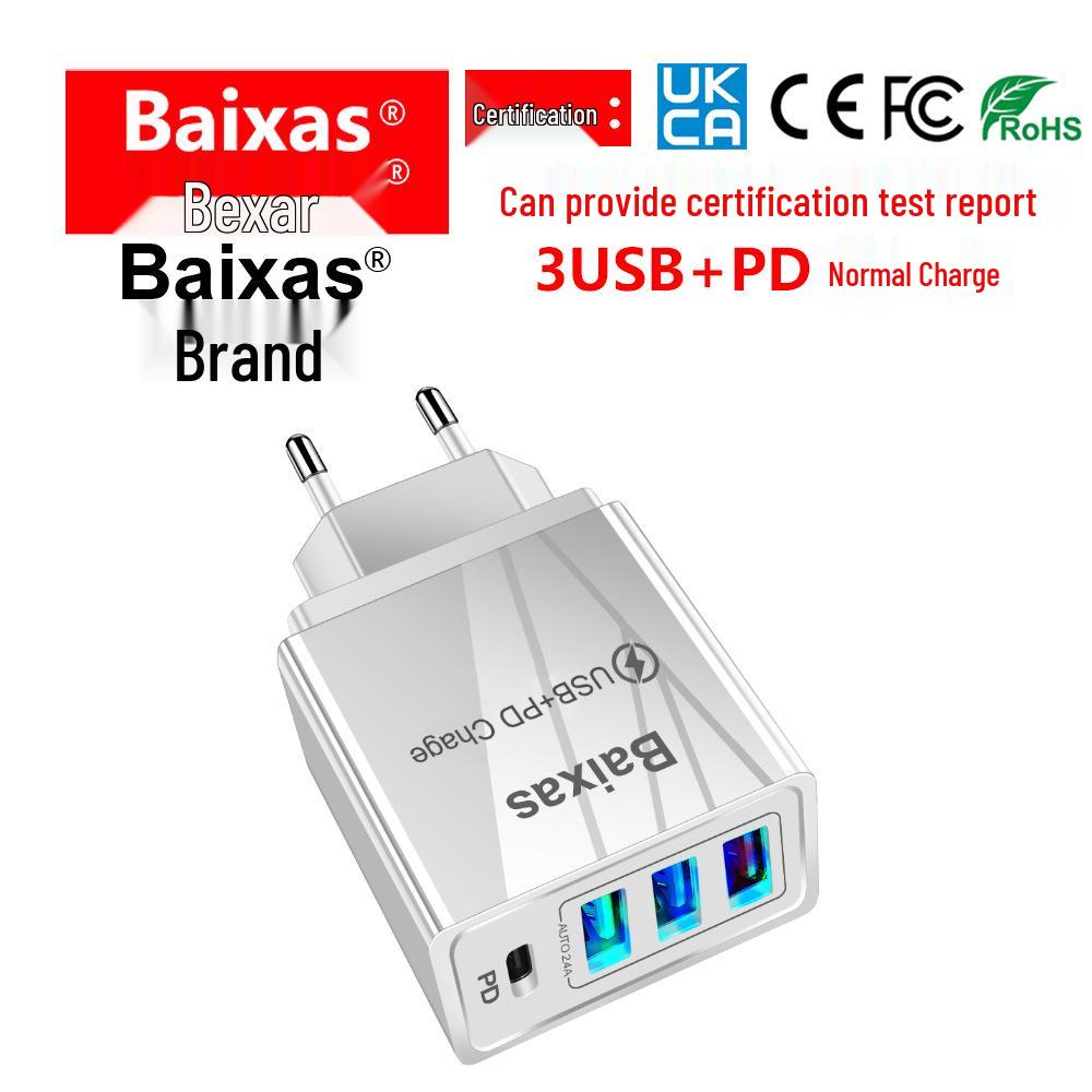 Universal 4-Port USB Travel Charger 5V/2.4A Fast Charging Adapter - AU/EU/UK/US Plug