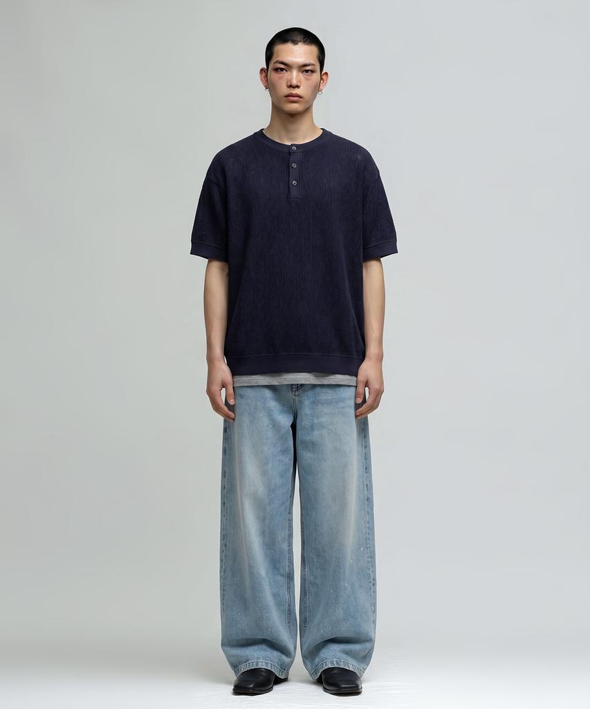 VERYVAIN Aero Breeze Henley Knit (Navy)