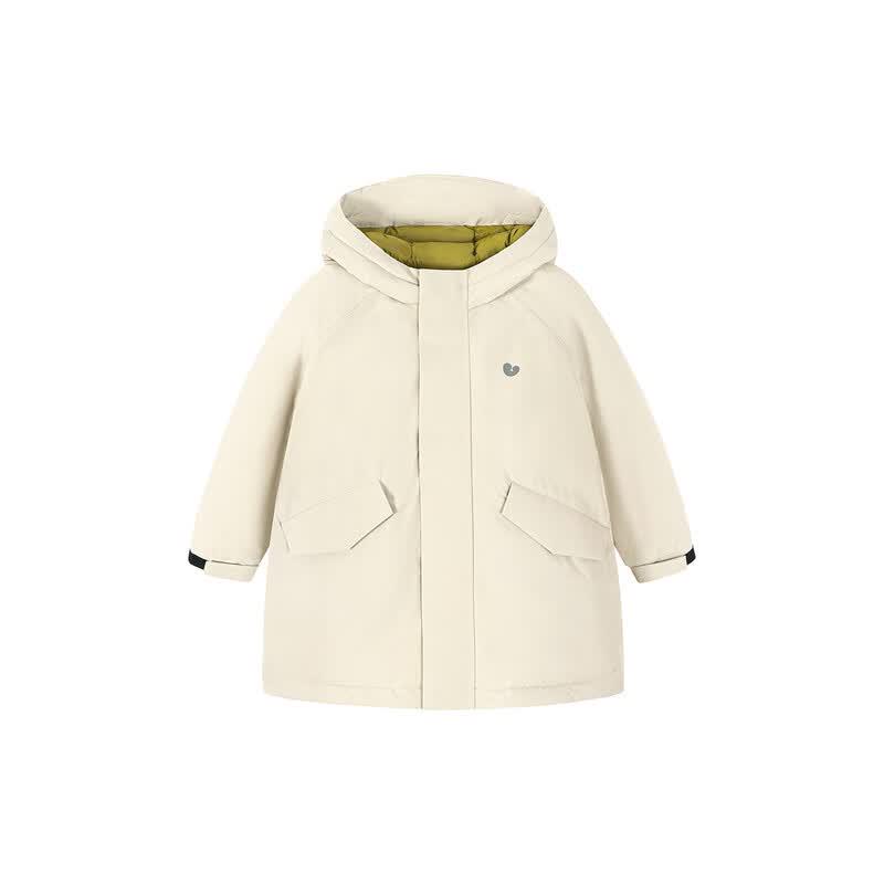 Minibala Unisex Kids' Hooded Long Down Jacket