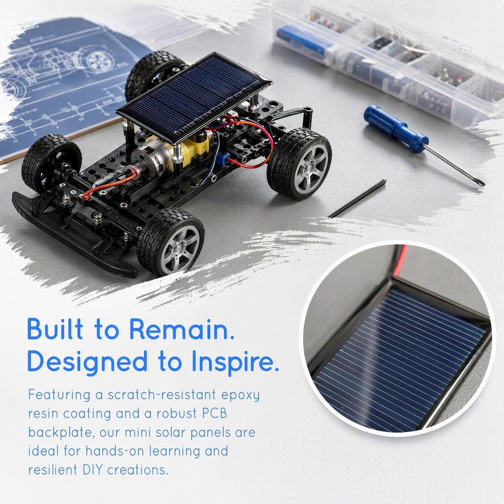 ZINIKIF 10pcs 3V 90mA Epoxy Resin Solar Panels, 62*36mm, Can Be Connected in Series or Parallel, for DIY Toy Education