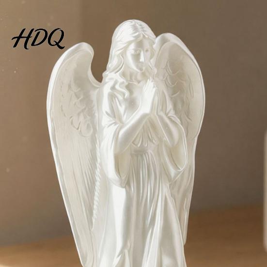 Vintage European Statue 3D Printed Angel Figurine Statue Desk Ornament with Flowing