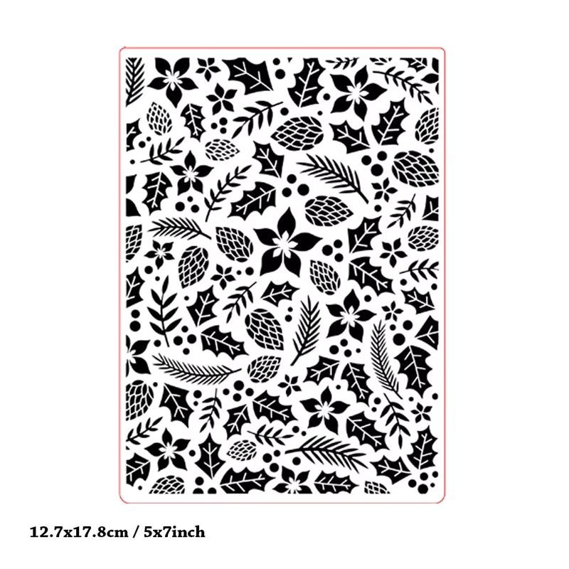 Plastic Embossing Folders Christmas Snowflake Leaves Deer Stencil for Scrapbooking Card Making Embossing Folder for Photo Album