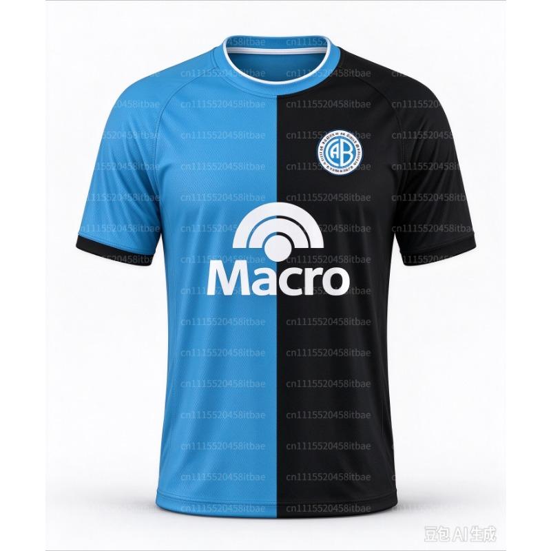 26‑27 CA Belgrano Football Jersey Shirt, Men Summer New Spliced Panel Sports Tshirt, Training Breathable Quick Drying Sweatshirt