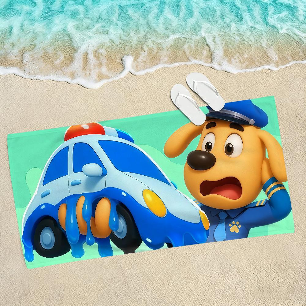 Cartoon S-Safety S-Sheriff L-Labrador Towel Towels For Beaches Yoga Studios Gyms Hot Springs Swimming Pools And Picnics