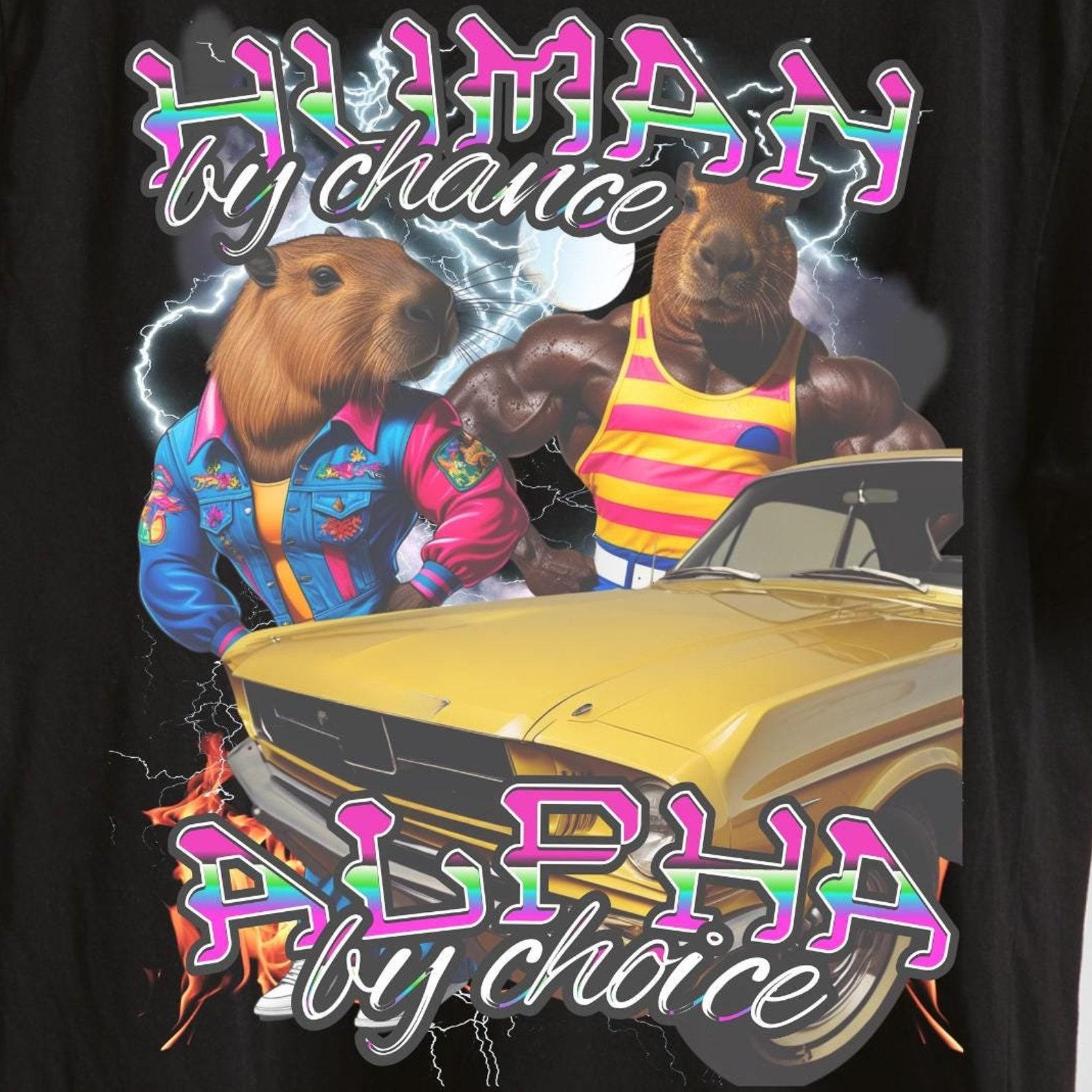 Funny Capybara T-Shirt: Bootleg Grunge Meme Shirt S