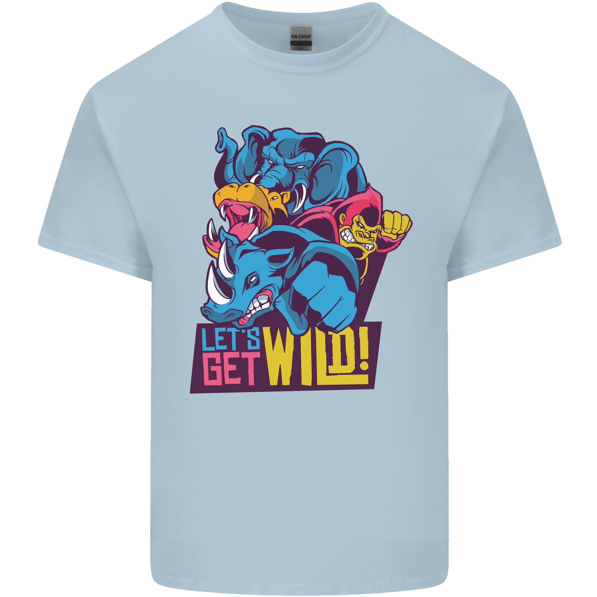 Lets Get Wild Rhino Gorilla Elephant Hippo Unisexs Light Cotton TShirt S