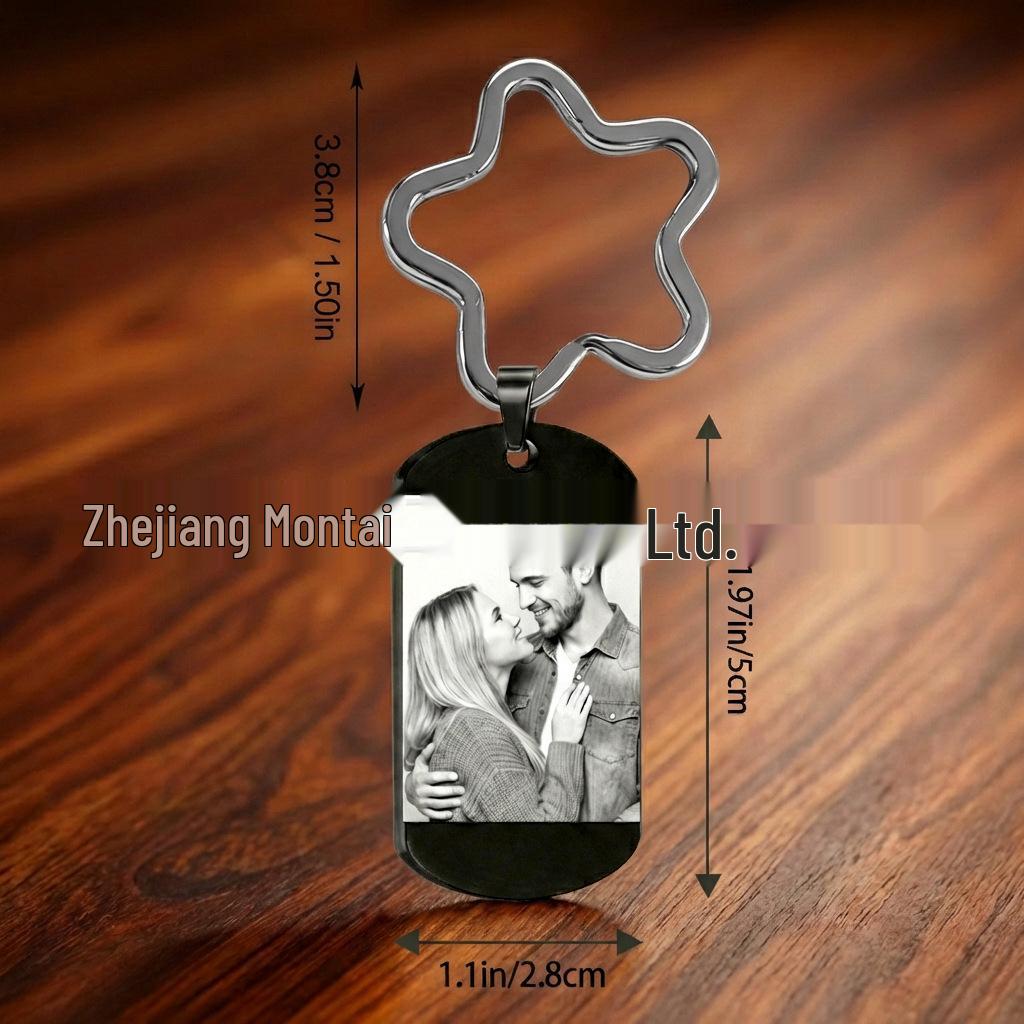 Anime Character One-Piece Laser Engraved Stainless Steel Dog Tag Keychain - Military Style Festival Gift