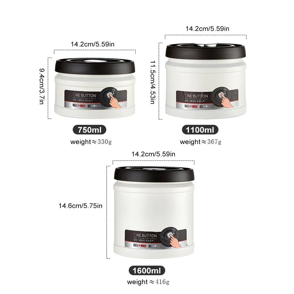 Kávová zrna Vakuově uzavřená nádrž Nerezová ocel Zrno Skladování čajových ořechů Vakuové Vzduchotěsné Uzavřené dózy Organizér pro skladování v kuchyni