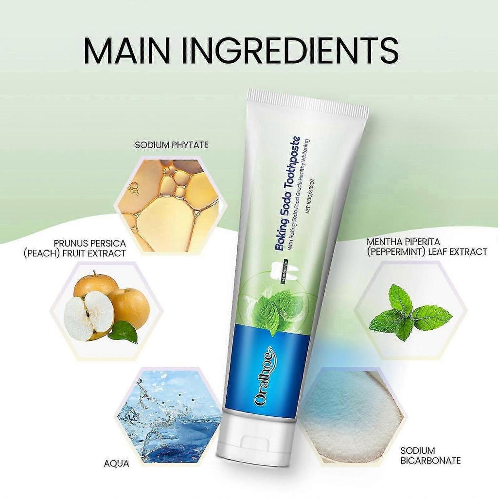 Baking Soda Toothpaste, Clean Tartar Stains Fresh Breath White Beauty Toothpaste