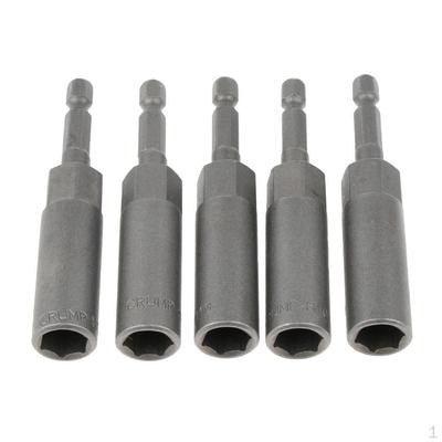 5Pcs Socket Adapter Set Driver Hex Shank Impact 1/4'' 10mm Heavy Duty