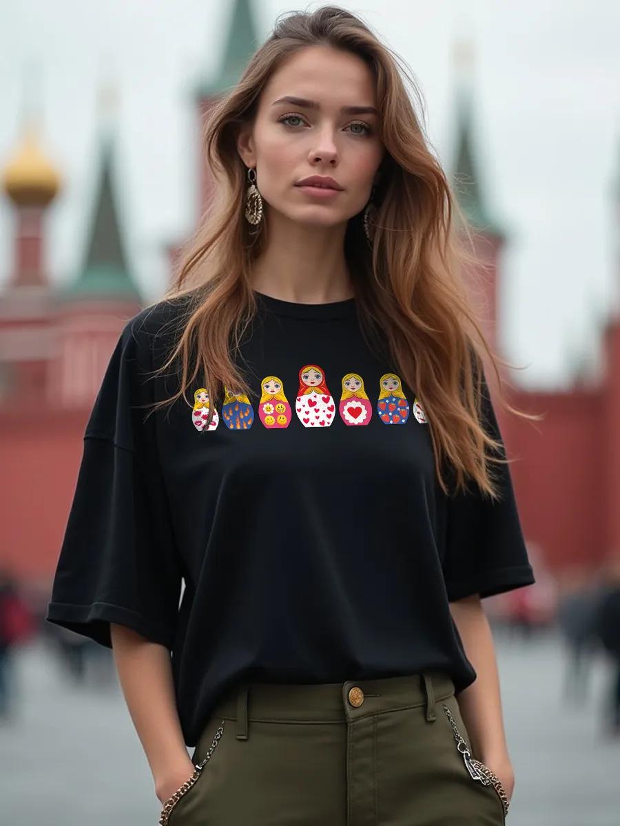 

Модная длинная футболка оверсайз с принтом M