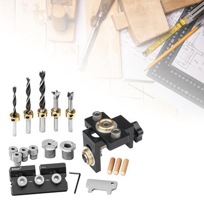 Kit de perforación de agujeros para carpintería profesional, aleación de aluminio de alta resistencia, posicionamiento preciso, guía de perforación