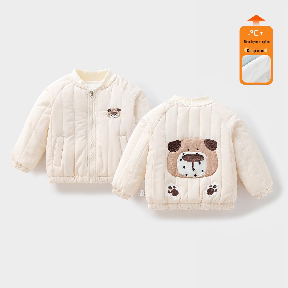 Стеганая детская зимняя куртка унисекс - Теплая хлопковая верхняя одежда для младенцев 100 cm