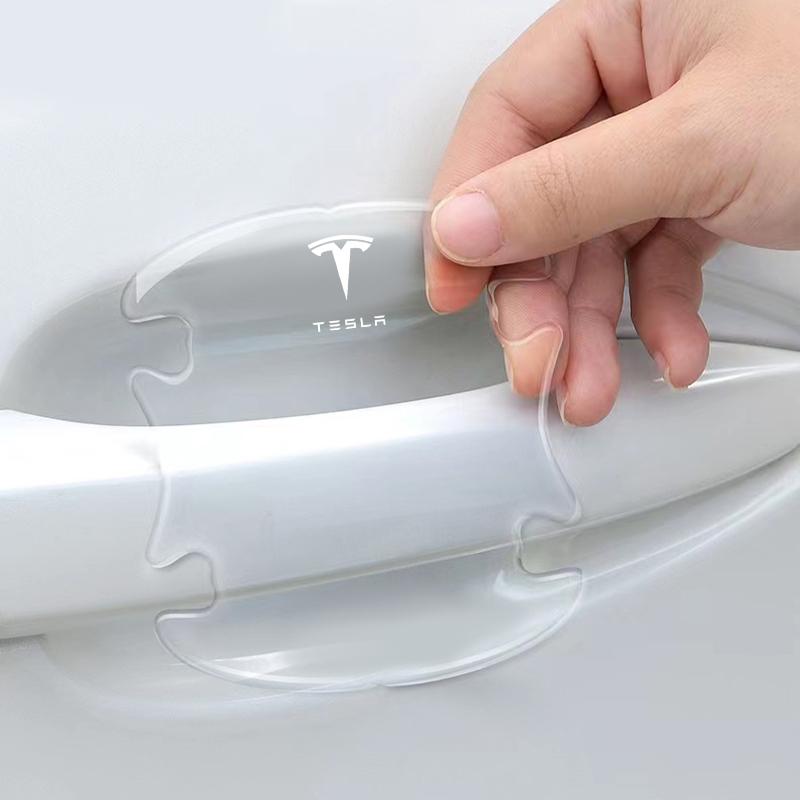 4PCS Transparent Car Door Anti-collision Protector Bumper Strip Sticker For Tesla Model 3 Model X S 2016-2023  Model Y Decals TM3 TMX