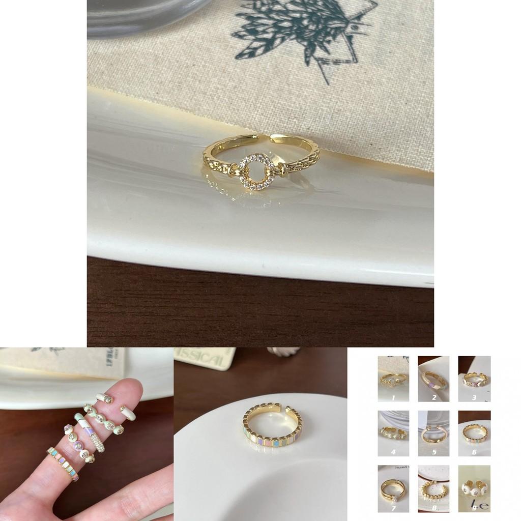 Luxe Non-fading Adjustable Copper Ring For Women With Modern Geometric Style For Chic Outfits