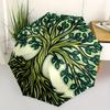 1pc Tree of Life Automatic Folding Umbrella - 8-Rib Iron Frame,  Portable Sunshade with Plastic Handle yy250731284