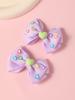 2PCS New Cute Princess Fashion Solid Heart Bow Lovely Girls Hairpins Children Headwear Hairgrip Hair Clips Hair Accessories