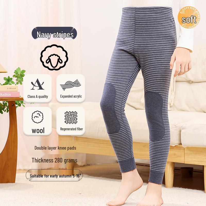 Children's Warm Wool Long Johns: German Velvet for Boys, Girls, and Teens