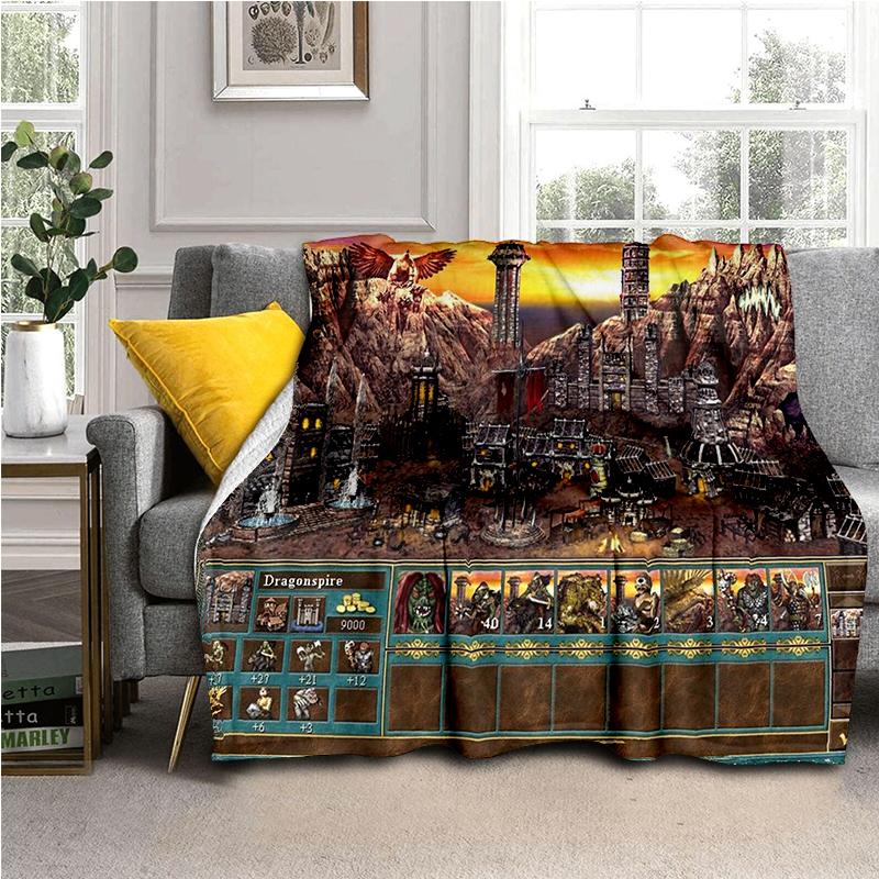 HOMM Game 9 Factions Races Stronghold Dwelling Creatures Heroes of Might and Magic Soft Blanket for Living Room Bedroom Bed Sofa