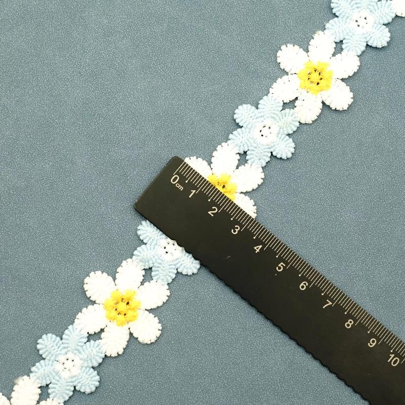 5yard Water soluble sunflower embroidery lace trim diy collar clothing accessories skirt edge decoration lace for sewing clothes