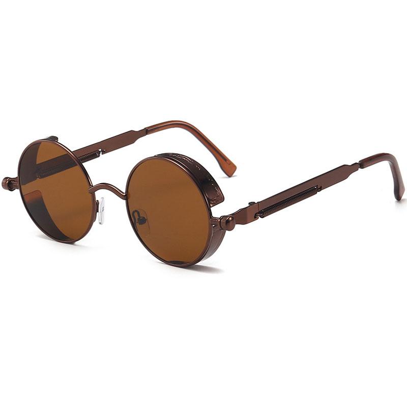 

Classic Gothic Steampunk Sunglasses Men Women Brand Designer Vintage Round Metal Frame Sun Glasses High Quality UV400