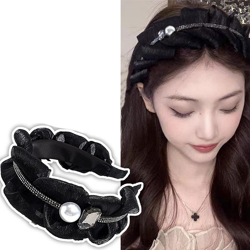 Bandeaux Papillon en Tissu Plissé Pour Femmes Bandeau Tempérament Élégant Français Accessoires Cheveux