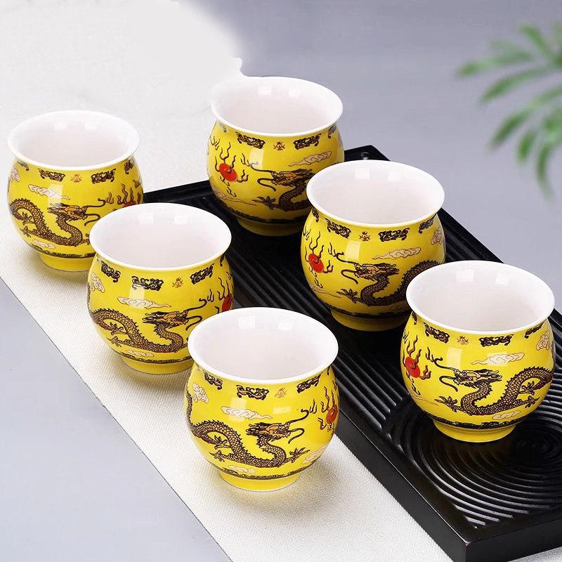 Household Kung Fu Teacup 1 pack ceramic single tea cup purple sand celadon white porcelain bone china tea bowl accessories tea cup