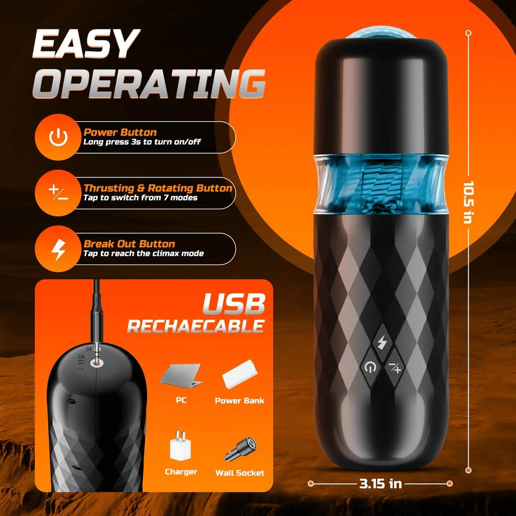 Thrusting High Speed Oral Sex Smart Sex Robot for Men Sex Products Fully Automatic Rotating Telescopic Sucker Male Masturbator