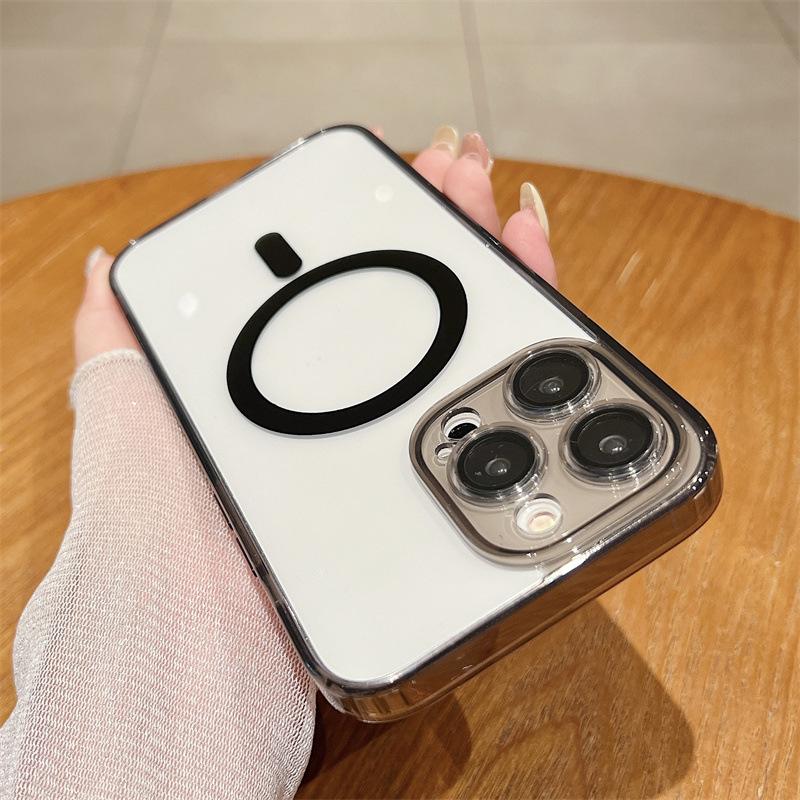For Apple 16/15PM Phone Case IP14 Protective Case 13pro Acrylic 12 Magnetic 11 with Lens Integrated