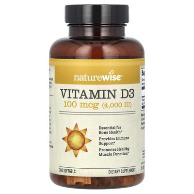 Vitamin D3, 100Mcg (4,000Iu), 360 Softgels