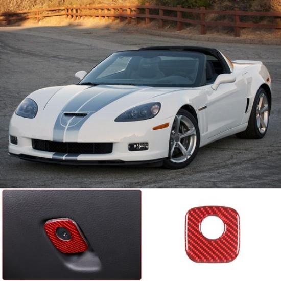Red Carbon Fiber Passenger Side Storage Box Switch Sticker For Corvette C6 05-13
