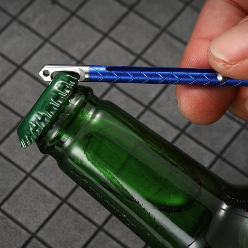 Schlüsselanhänger Titanlegierung Integriertes Design Teleskop-Zahnstocher mit Schutzhülle Halter für Outdoor-Camping Picknicks