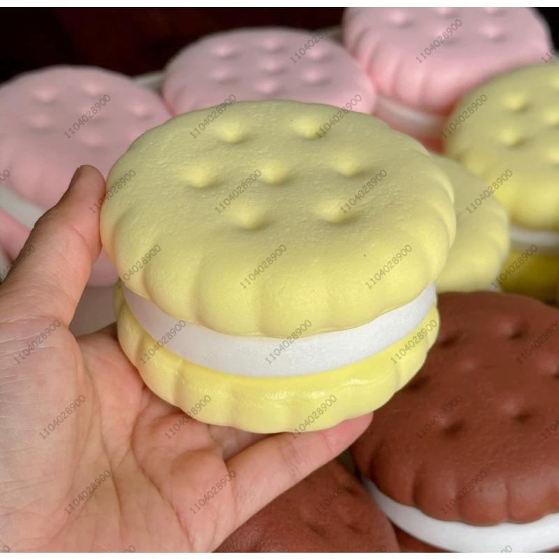 Realistic Cake Big Cookie Slow Rising Squishy Toy, Soft Squeeze Anti-Anxiety Stress Relief Novelty Decompression Gift for Adults