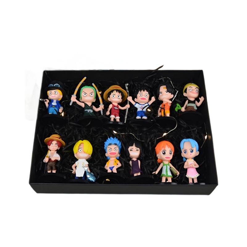 One Piece Figurine Set: Luffy, Zoro, Ace - Anime Collectible Gift Box for Students