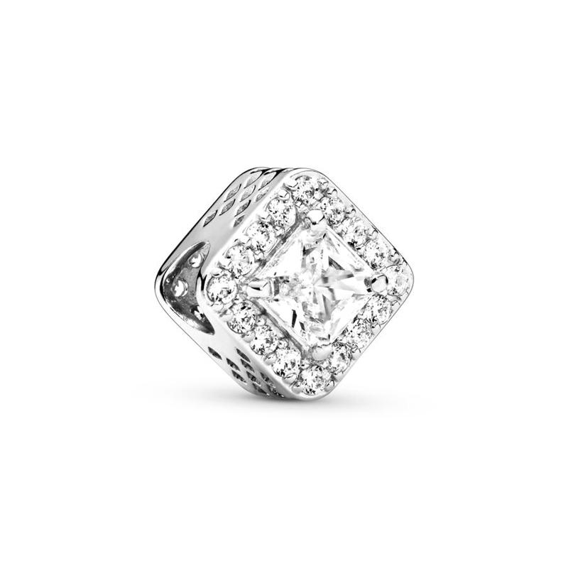Sparkling Original Charms Fit Original 925Silver Bracelets Paw Print Stones&Enamel Clip Moveable Toy Cube Beads DIY Jewelry Gift