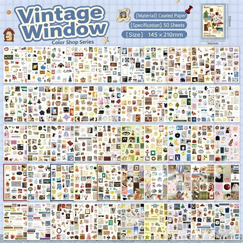 Livro de Adesivos Com Desenhos Fofos de Desenho Animado Para Diários de Estudante e Decoração DIY