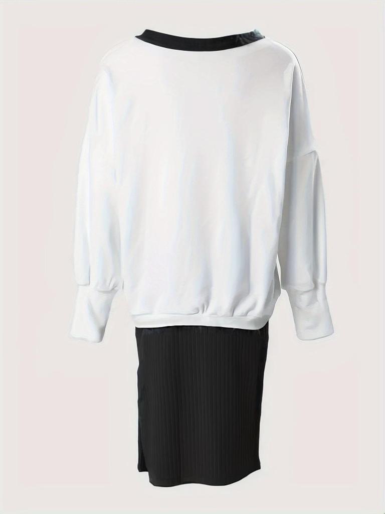 Women's Casual V-Neck Hoodie and Skirt Set