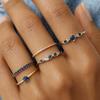 Eco-friendly Gold and Blue Diamond Stackable Ring Set - European & American Style Women's Five-Piece Jewelry Collection