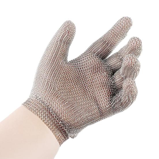 1Pc Cut Resistant Gloves A9 Protection Level Stainless Steel Safety Anti Cutting Gloves Adjustable Wrist Strap Gloves for Butcher Fishing Oyster