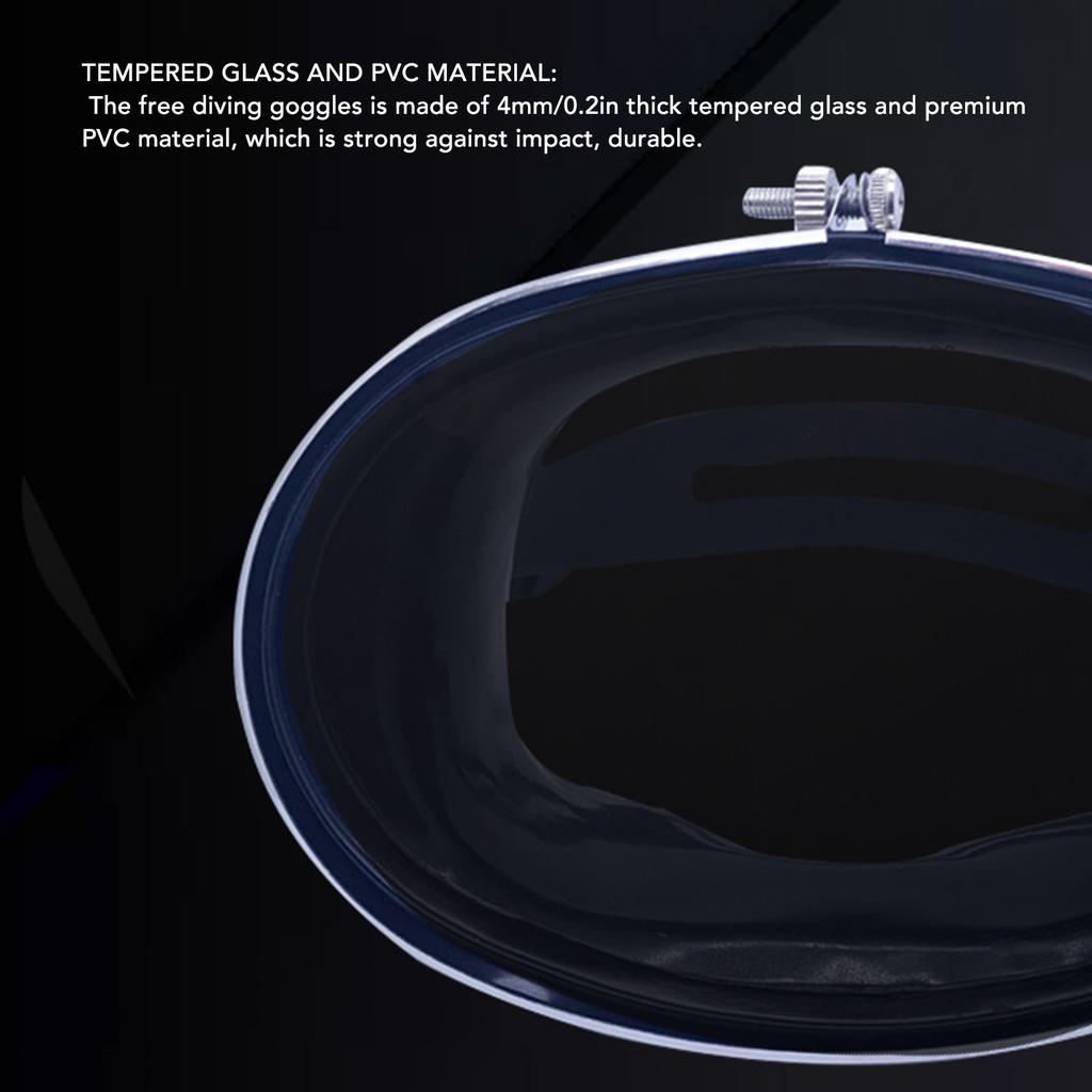 Taucherbrille Freitauchbrille HD Gehärtetes Glas PVC Ovale Form Antibeschlag Einzellinse Scuba-Brille für Fischer Schwarz