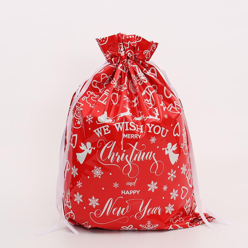 58x43cm / 49x69cm Large Capacity Christmas Gift Bag Sacks Cookies Storage Christmas Drawstring Bags Packaging Xmas Supplies 1PCS